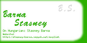 barna stasney business card